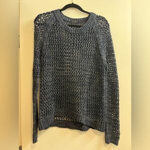 Massimo Dutti Charcoal Open-Knit Sweater